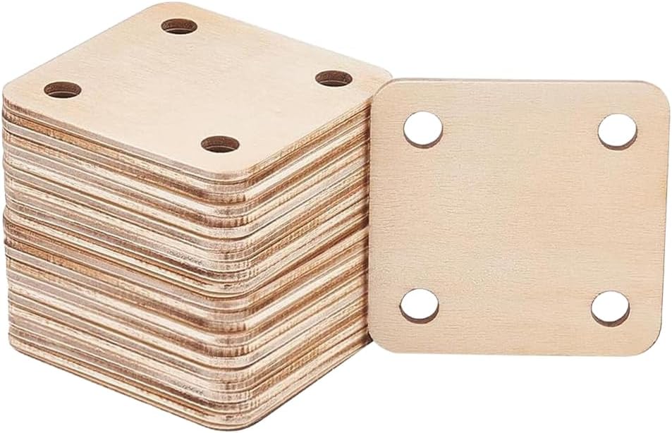 DICOSMETIC 36Pcs Wood Weaving Cards Round Loom Cards 2.15x2.15x0.1 Inch Tablet Weaving Supplies Burlywood 10 Hole Knitting Card for Gift DIY Tapestry Handcraft Tool, Hole: 6mm