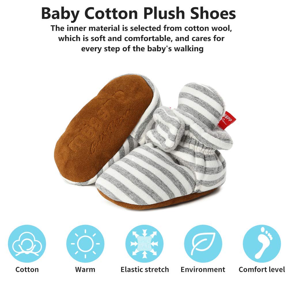 EDOTON Botas de Niño Calcetín Invierno Soft Sole Crib Raya de Caliente Boots de Algodón para Bebés — view 4