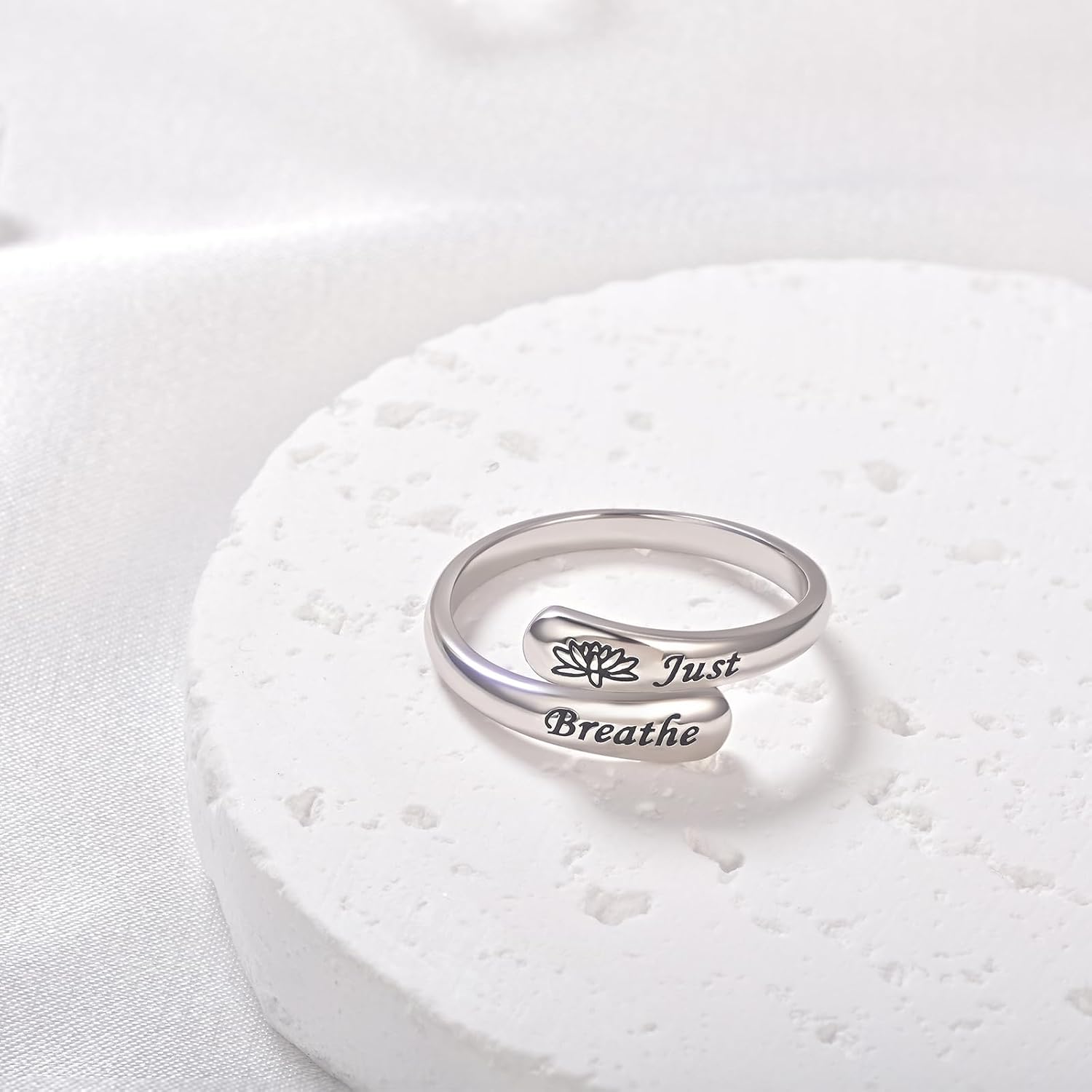 Fookduoduo 925 Sterling Silver Ring Inspirational Jewelry adjustable Wrap Open Rings for Women
