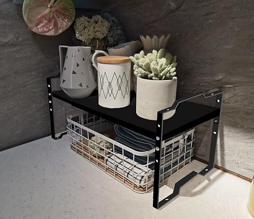 Miniatura 2 de Estante expandible para organizador de gabinete, estante apilable para especias en la cocina y el baño más, encimera de encimera, organización de