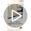 Image of Urban Space 80-85% True Blackout Curtains for Window, Gold Foil Printed Blackout Curtain, Decorative Window Curtain Eyelet with Tieback, 1 Piece Curtain for Living Room(Diamond Beige, 5 Feet)