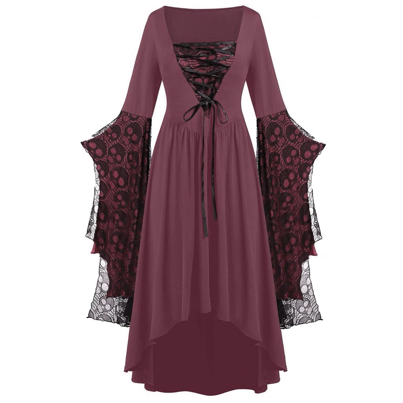 Bat Costume Womens:Halloween Costumes for Women Plus Size Day Of the Dead Dress Sexy Ladies Bat Wings Dresses Scary Goth Dresses for Women Uk for Cosplay Party, Festival Pink XL