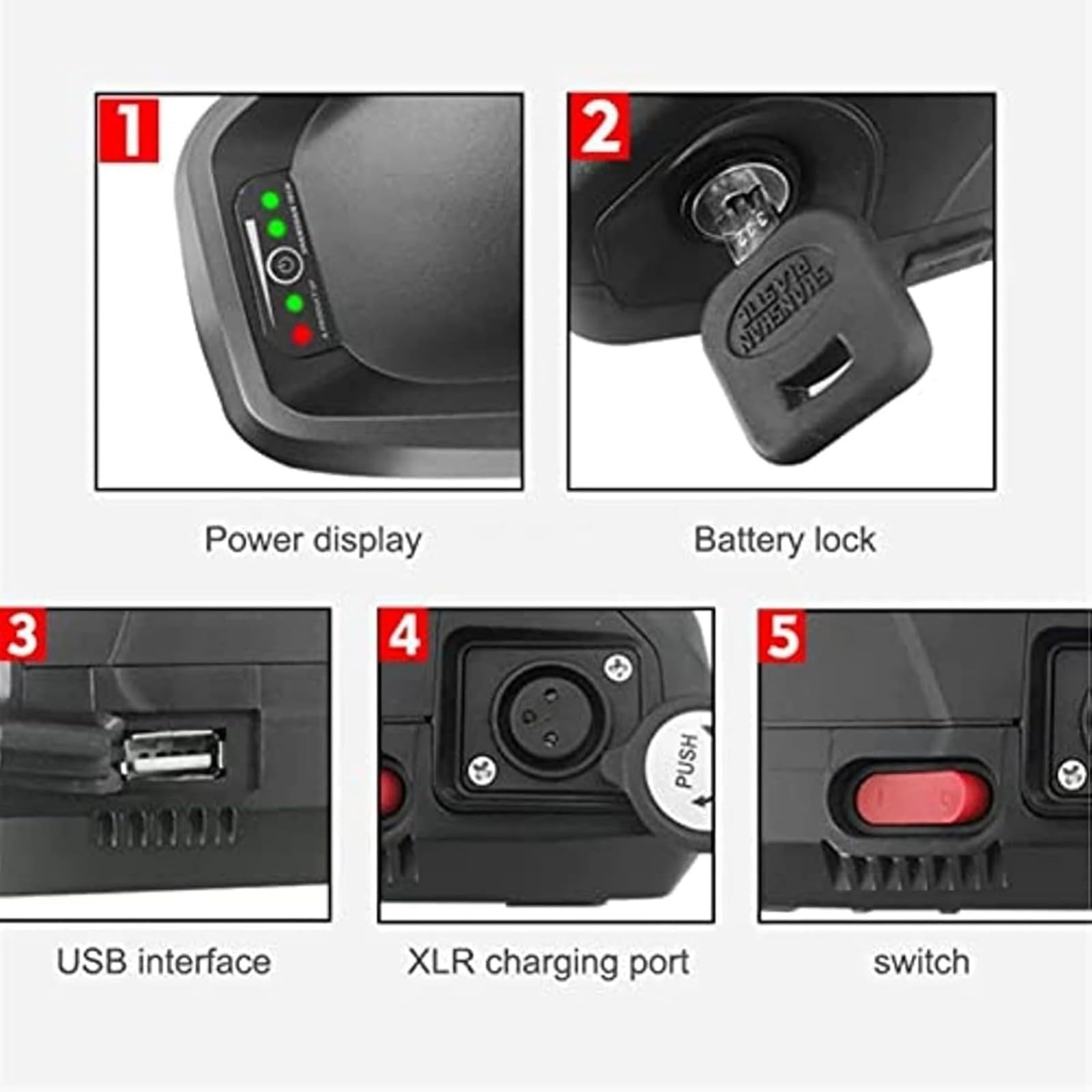 Batería De Bicicleta Eléctrica De 36 V, 15 Ah, 20 Ah, 25 Ah, Con Placa De Protección BMS Para Motor De 200 W, 350 W, 500 W, 800 W Con Cargador. 4-pin,36V 25AH