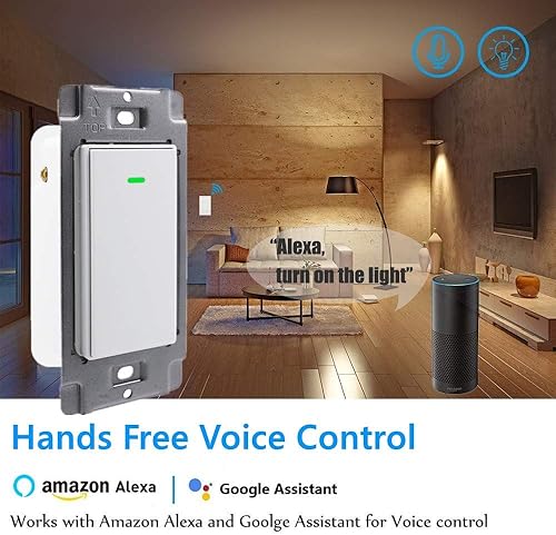 Vista 29 de Nexete Smart Wi-Fi interruptor de pared compatible con Alexa Google Assistant e IFTTT, control remoto, función de sincronización no requiere puerto.