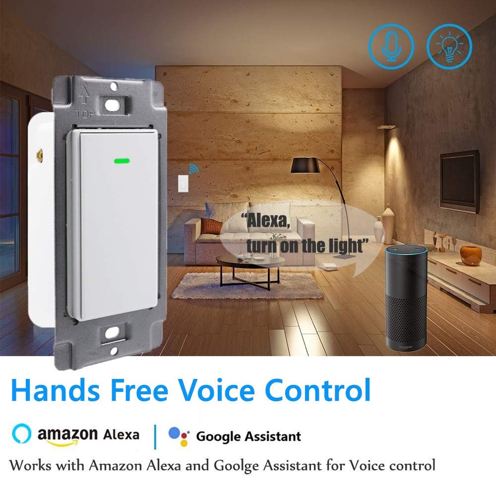 Nexete Smart W-F Double Lght Swtch, 2 n1 Sngle Pole Swtch Nexete Smart W-F Double Lght Swtch, 2 n1 Sngle Pole Swtch