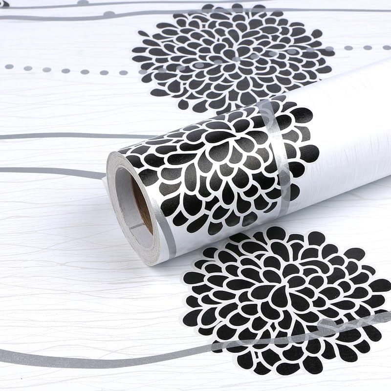 HOMEMATES Waterproof Black Floral Pattern Wallpaper Self Adhesive PVC Decals Wall Sticker for Wall Decoration 45 x 304 CM (B0CM22NJ1W) Amazon Price History, Amazon Price Tracker