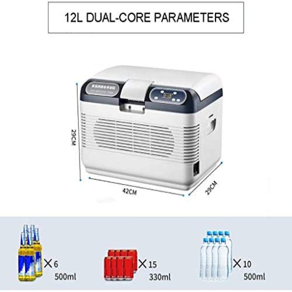ZLM Frigorifero per Auto Mini frigo Frigorifero e riscaldatore, congelatore Super Silenzioso per Veicoli CC 12V 24V CA 220V Mini frigo per Auto 12L (12V / 24V / 220V)