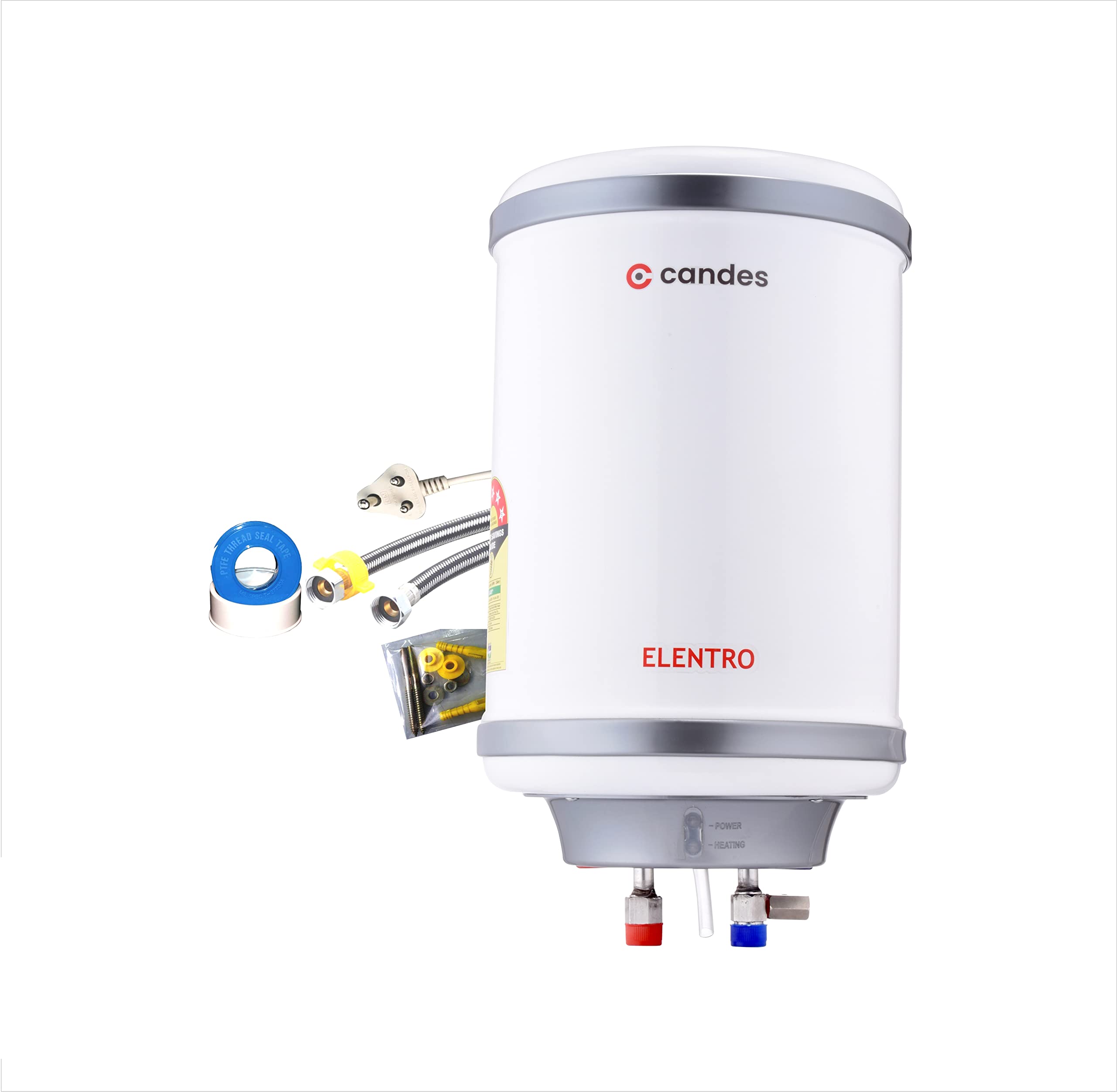 Buy Candes Geyser 10 Litre | 1 Year Warranty | Water Heater for Home, Water  Geyser, Water Heater, Electric Geyser, 5 Star Rated Automatic Instant  Storage Water Heater, 2KW - Elentro (White)
