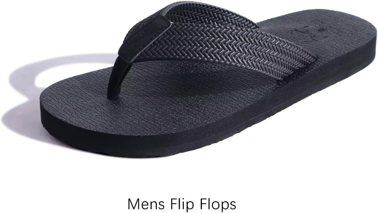 KuaiLu Men's Flip Flops Arch Support Summer Beach Pool Water Thong Sandals Waterproof Rubber Walking Shoes - Image 7