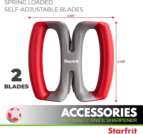 Miniatura 2 de Starfrit Afilador de cuchillos mariposa, rojo 092046-006-ORED