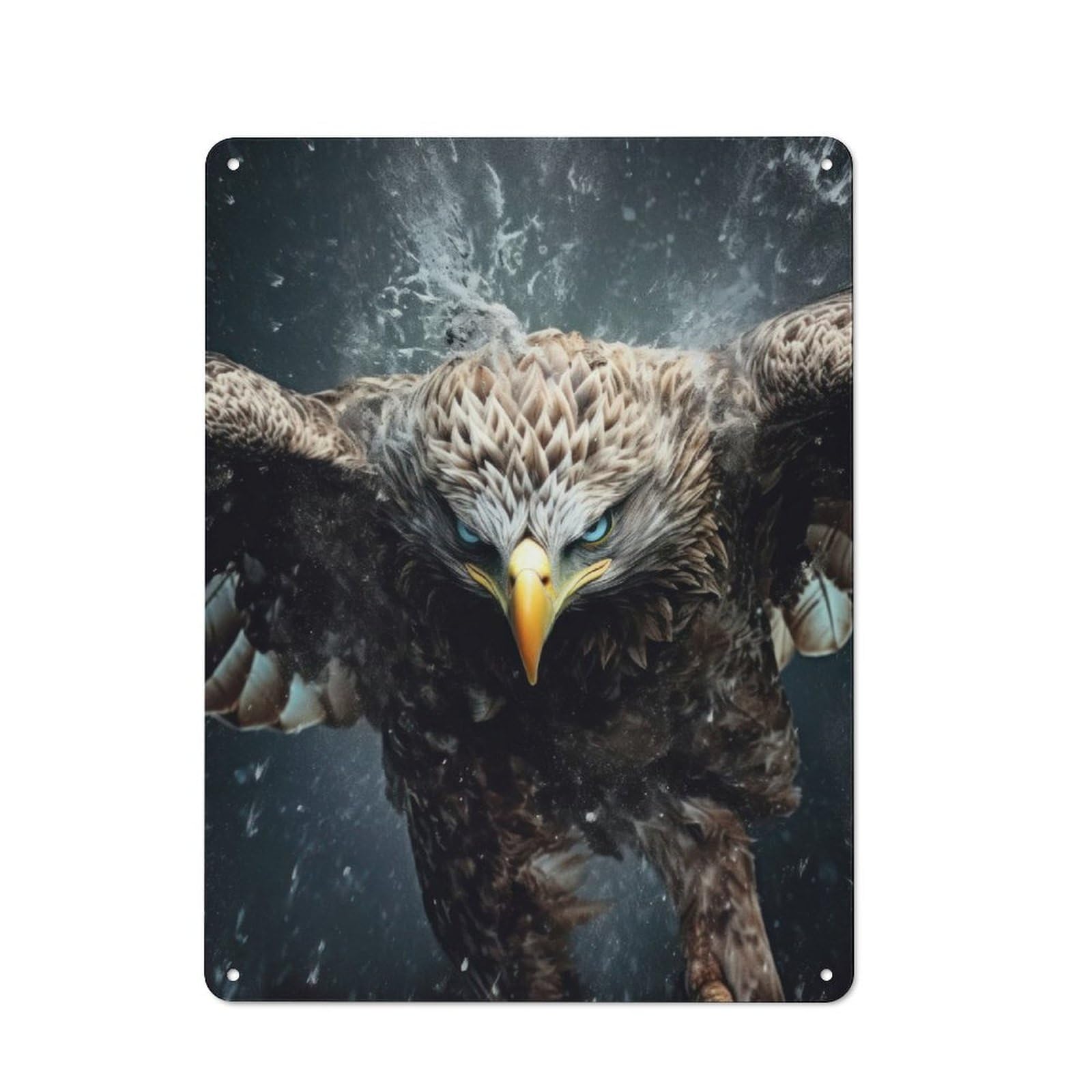 Junmoney Flying Eagle In Wild Tin Wall Plaque 40X30cm With For Dining Room Or Kitchen, For Collectors Decorating Kitchens And Dining Spaces