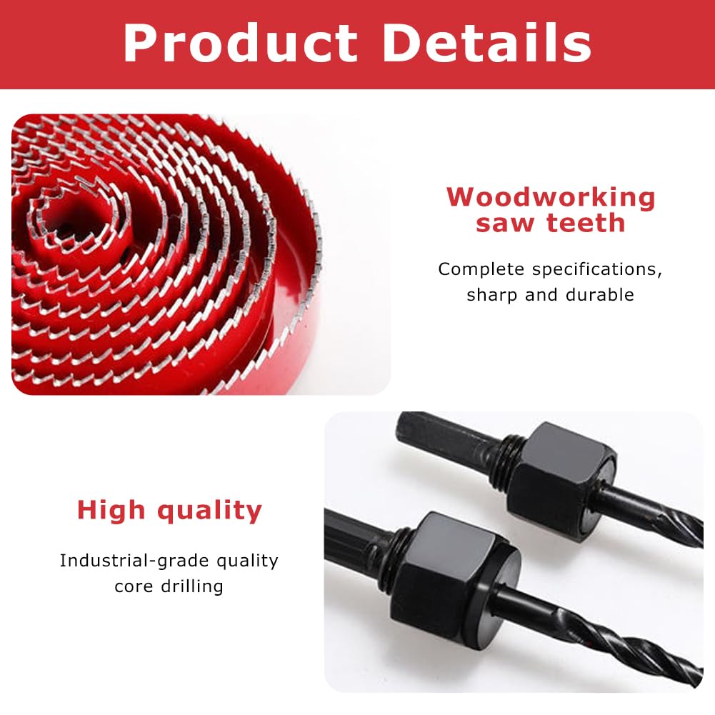 11 Pcs Hole Saw Sets,19-64mm Hole Cu-tter for Drilling Soft Metal,Wood,PVC - Image 3