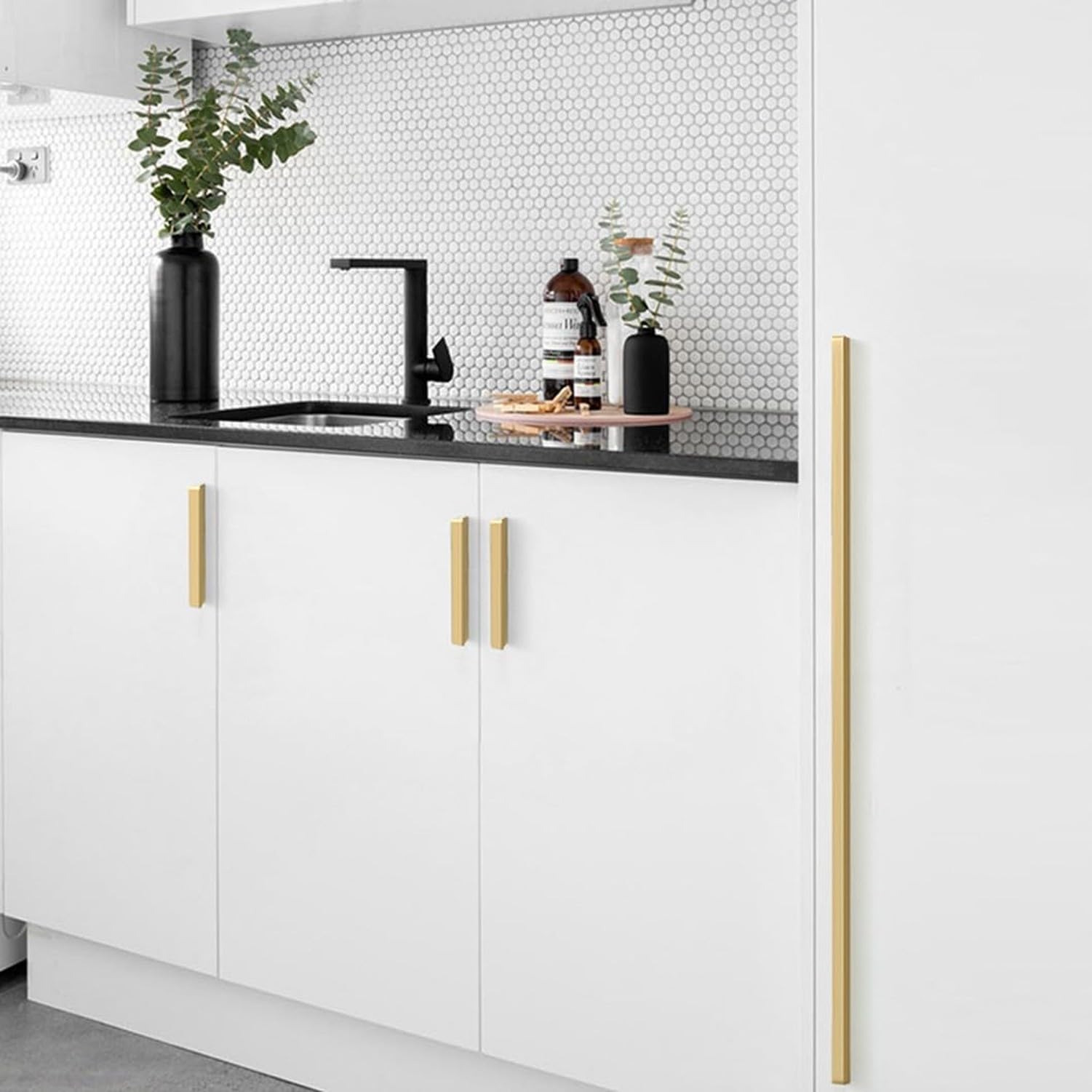 Kupferfarbene Schrank Griffe Gold 1 Stück Möbelgriff Küchenschublade Tür Griff Lang Bett Kommode Schiebetür Beschlag Messing, Length 1000mm, Length 1000mm