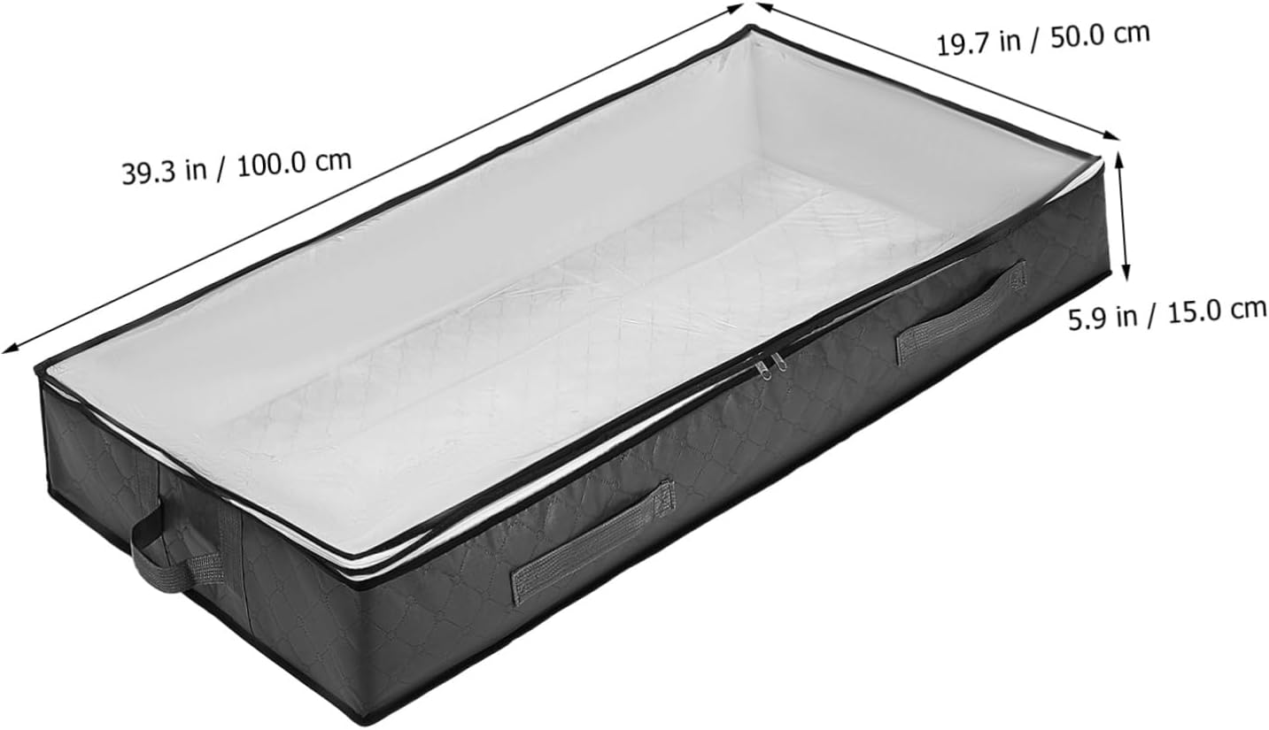 STOBOK 4pcs Clothing Storage Containers under Bed Storage Bags Handles for Blankets Quilts