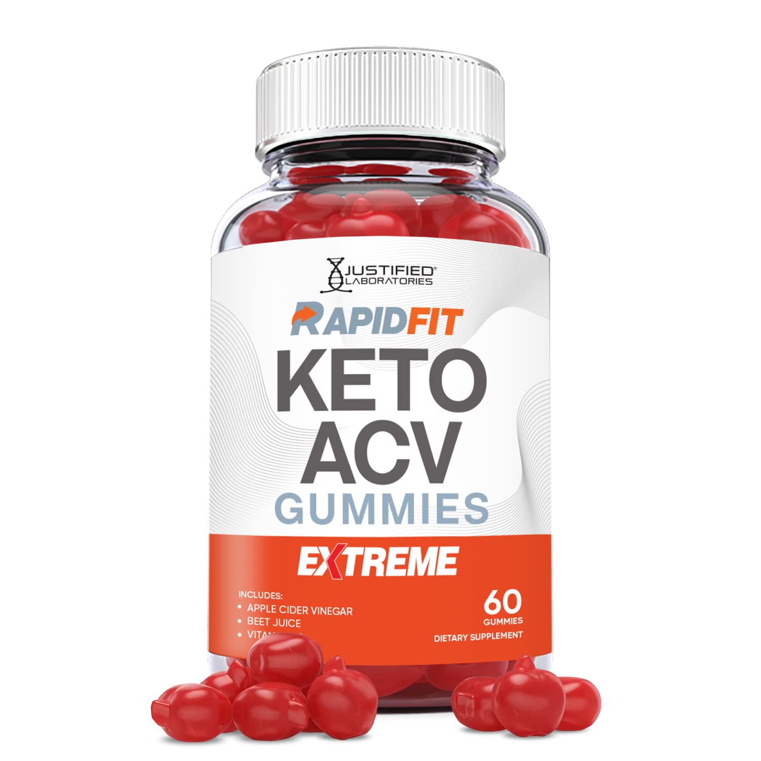 Rapid Fit Keto ACV Gummies Extreme Formula 2000MG Vegan Non GMO with Pomegranate Juice Beet Root B12 60 Gummys
