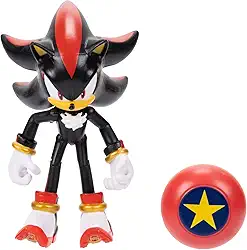 Sonic the Hedgehog 4-inch Shadow Action Figure with Star Spring Accessory. Ages 3+ (Officially licensed by Sega)