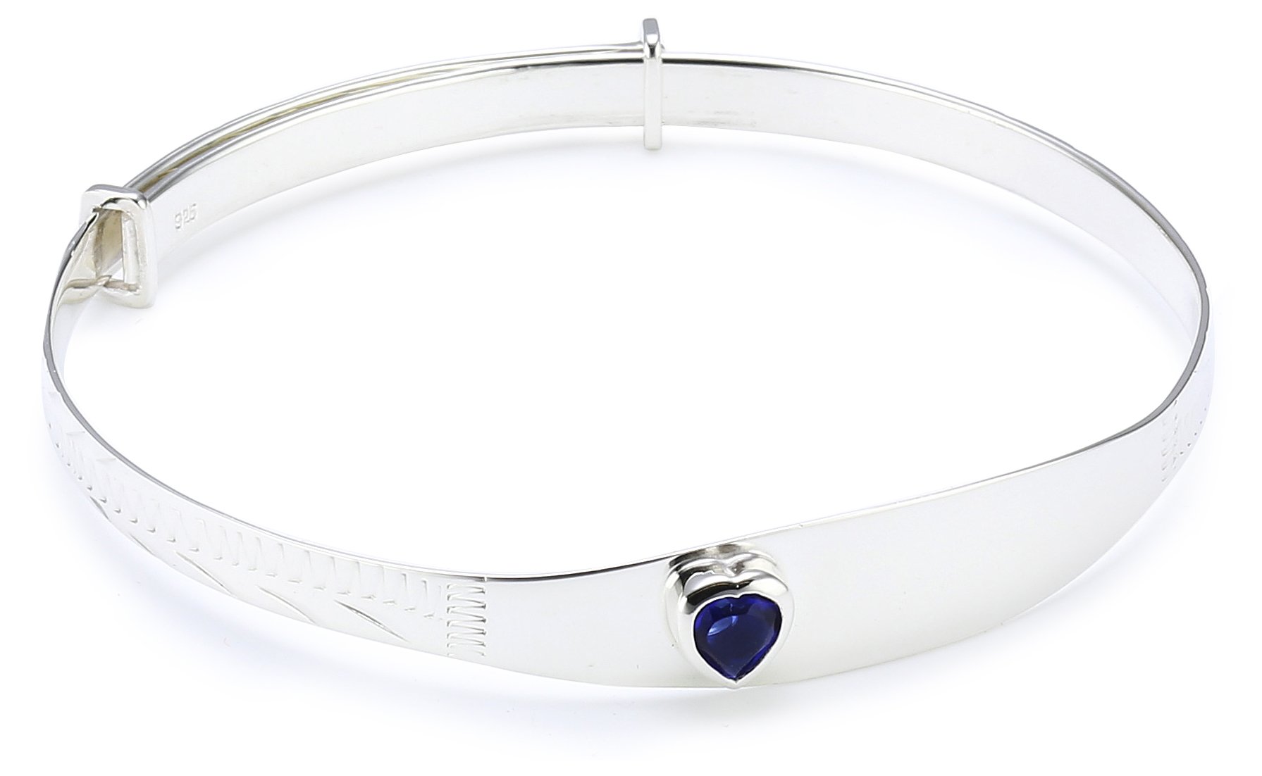 MiChic Children's September Silver Childs Birthstone Expanding Identity Bangle
