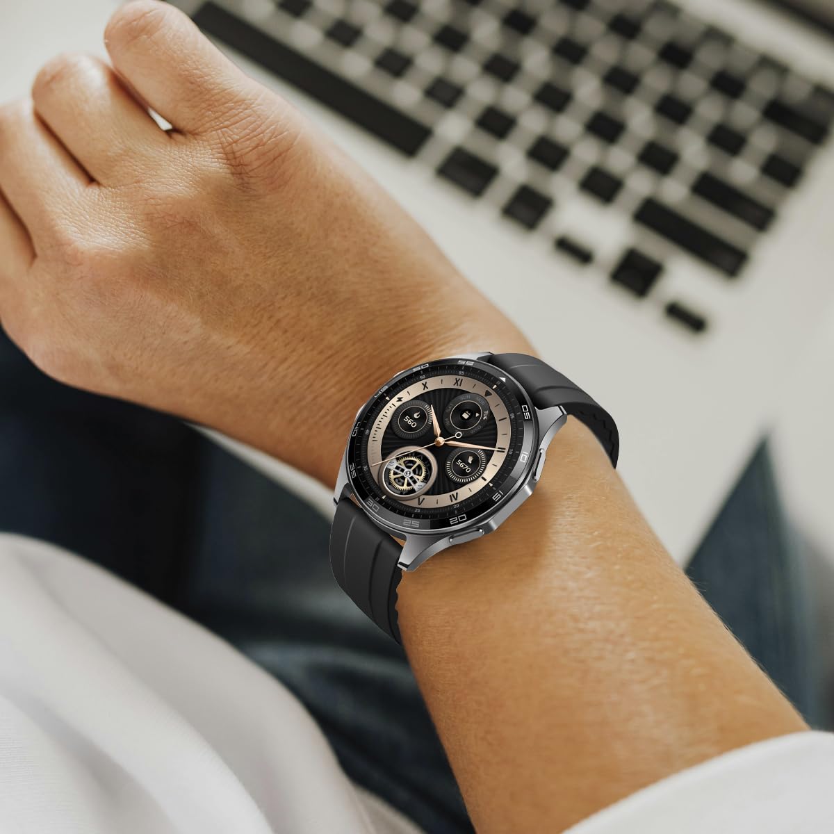 PRIXTON Reloj Inteligente Smartwatch SWB33 para Hombre/Mujer, Asistente de Voz, Funciones Multideporte, Bluetooth 5.3, GPS, barómetro y brújula, Batería 300 mAh