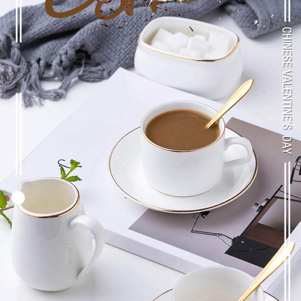 Ceramiczny biały Phnom Penh domowy zestaw filiżanek i spodków do kawy zestaw do herbaty zestaw do espresso 4-częściowy zestaw ekspres do kawy 150 ml