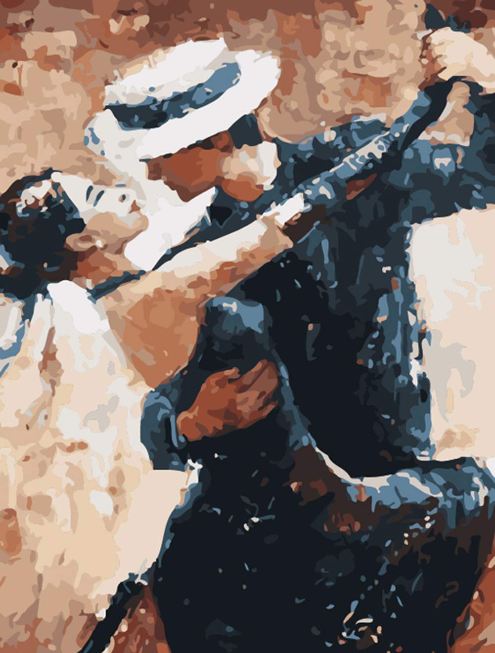 Abeuty Dancer Diy Paint By Numbers For Adults, Tango 16X20 Inches Number Painting Art Therapy (, No Frame)