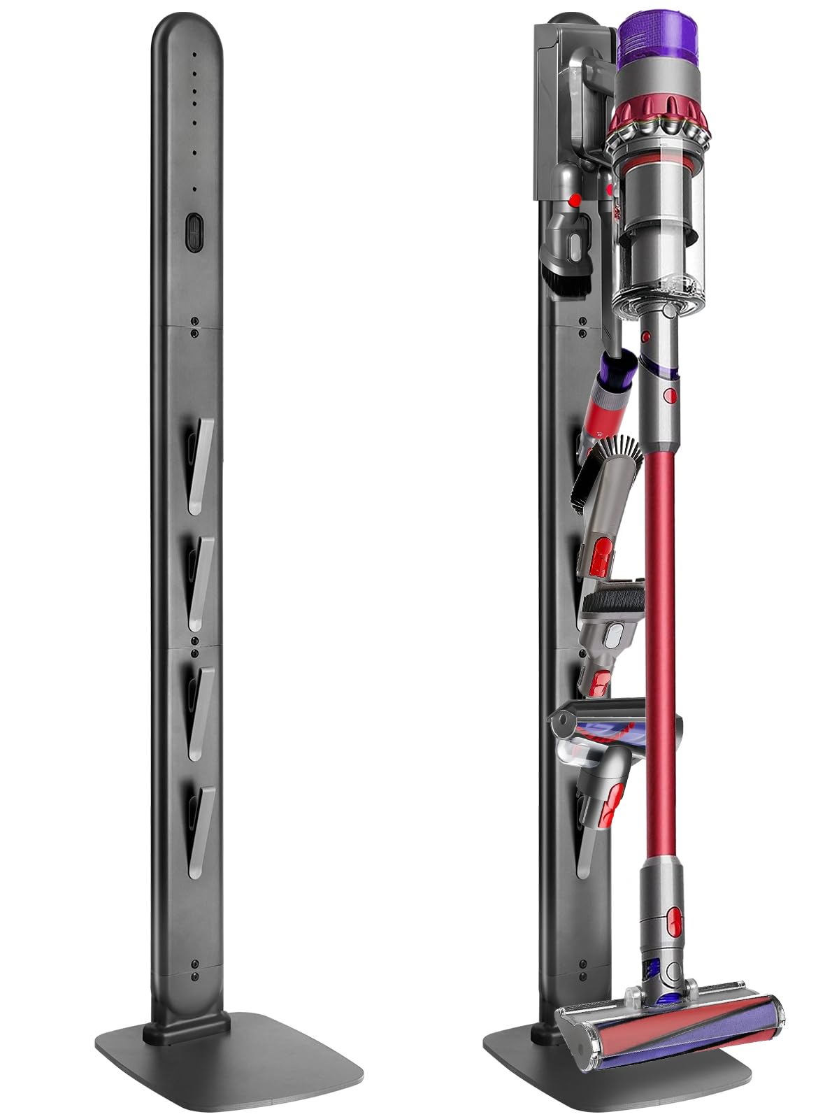 JUPELI Ständer kompatibel mit Dyson V16 G5 V15 V12 V11 V10 V8 V7 V6, Halterung, Bodenständer, Zubehörhalter Speichern und Organisieren, Kein Bohren, Metall Lagerung Standfuß Halterung Rahmen