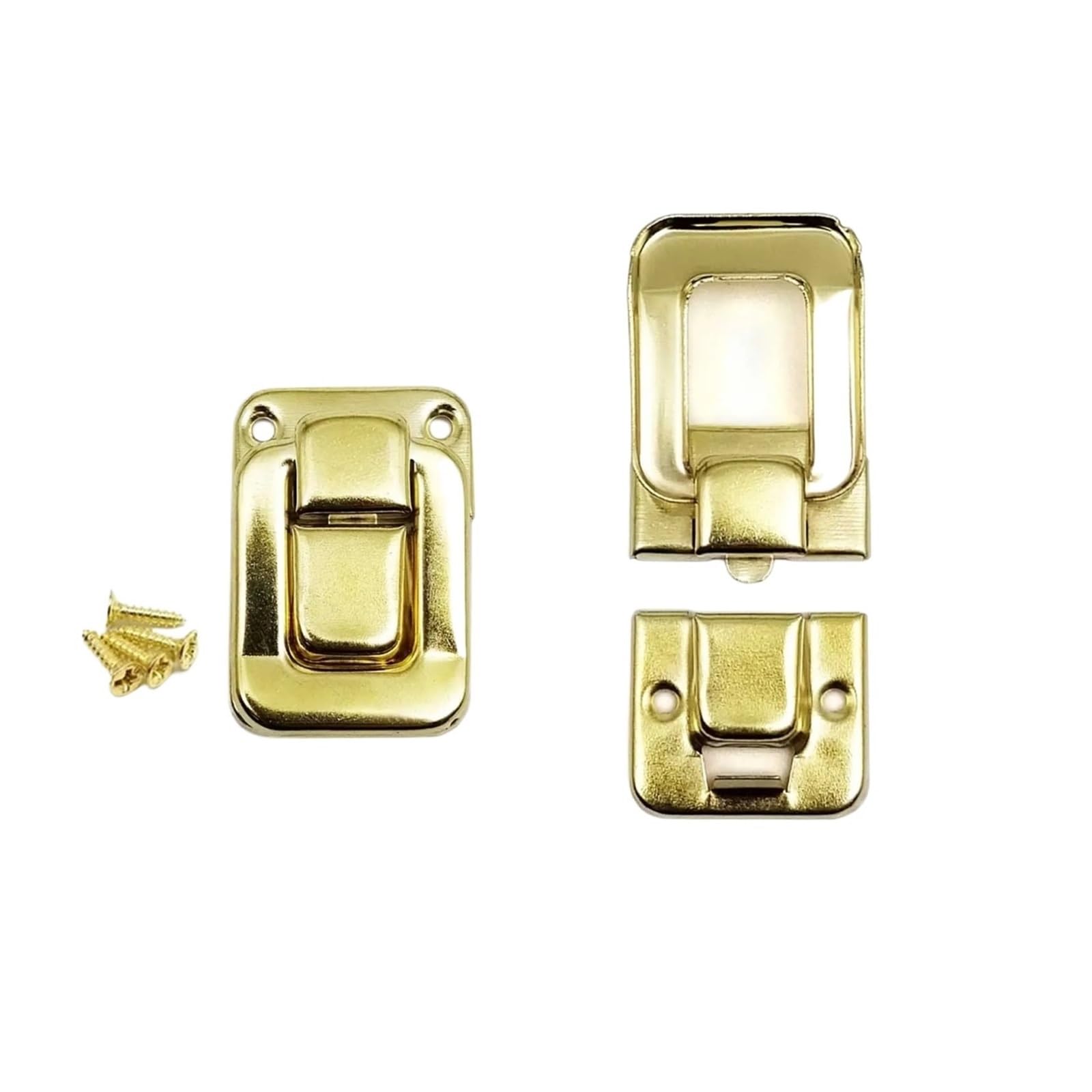 8pcs Antique Brass Silver Golden Decor Jewelry Chest Gift Box Case Leather Bag Suitcase Hasp Latch Toggle Lock Clasp Closure for Boxes v(Golden)