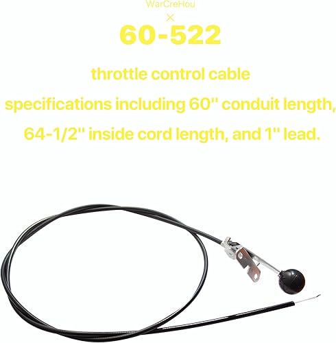 Miniatura 2 de WarCreHou Cable de control del acelerador 60-552 compatible con Murray 121223 12223MA 21223 21223PA Oregon MT121223MA 60-522 60522