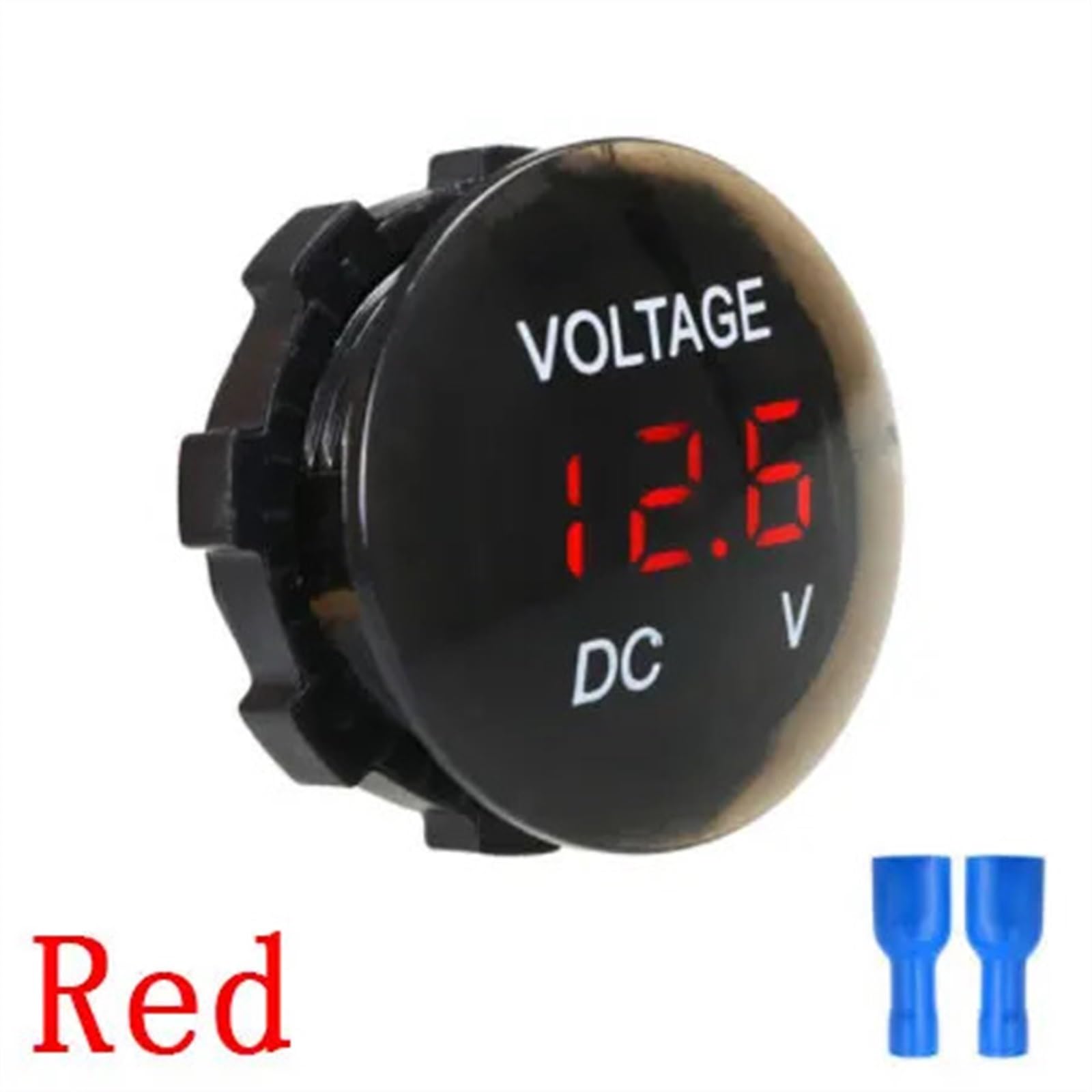 12V-24V DC cyfrowy woltomierz panelowy LED amperomierz tester napięcia wodoodporny wyświetlacz do samochodu, motocykla, łodzi, ciężarówki, detektora (kolor: Czerwony