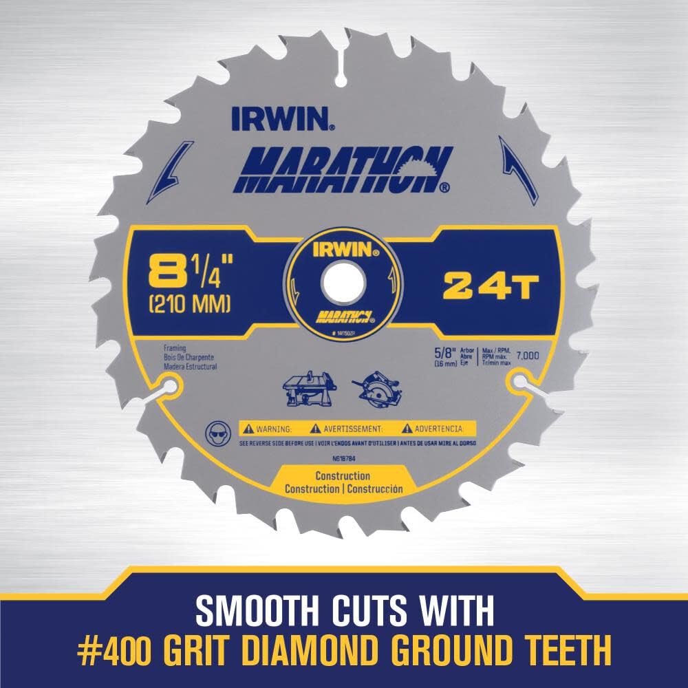 IRWIN 14050ZR Hoja de sierra circular, 24T de 8-1/4"