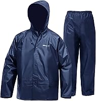 Vista 1 de Traje de lluvia para hombre, impermeable, equipo de trabajo de lluvia, chaqueta y pantalones de lluvia ultraligeros