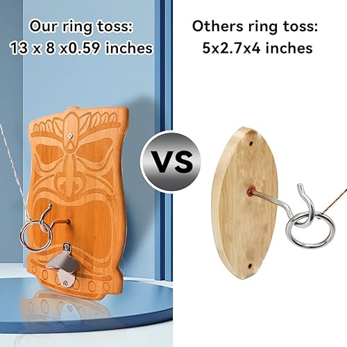 Miniatura 4 de Juego de lanzamiento de anillos GSE para adultos, juego de lanzamiento de gancho y anillo, soporte de pared para exterioresinteriores, juego de