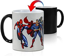 مج سيراميك سحري رائع متغير اللون وحساس للحرارة، كوب قهوة وشوكولاتة بتصميم سوبر هيرو بسعة 11 اونصة، افضل هدية مرحة للكريسماس وعيد الميلاد للاطفال الاولاد والاباء (بطل خارق)، من غوتول