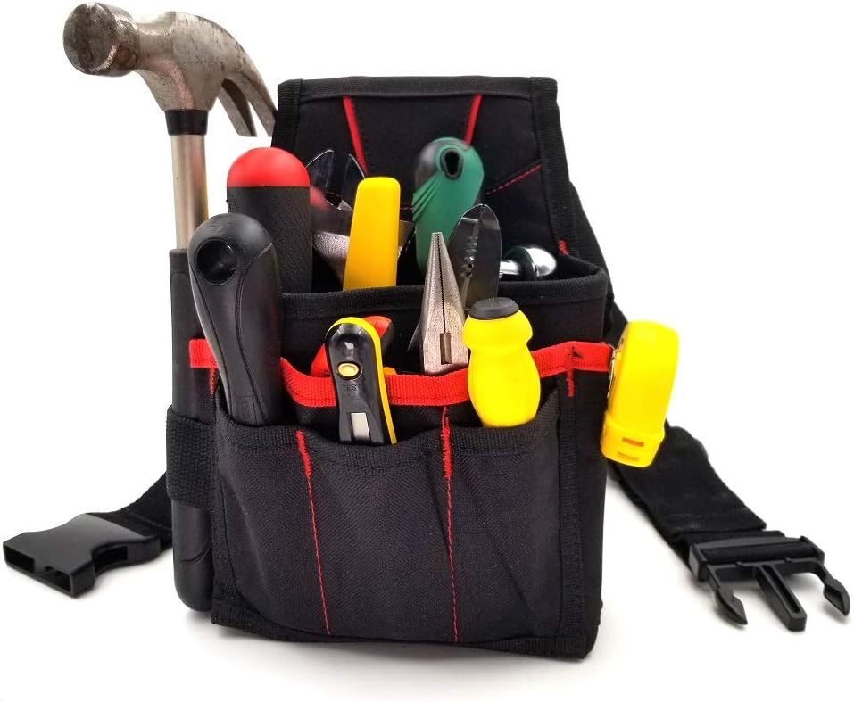 NBTOOL Tool Pouch with Belt Clip Oxford Waist Tool Bag with Multi-Pocket for Technician/Electrician’s Tools,Gardening,Window Tinting and Car Wrapping Application