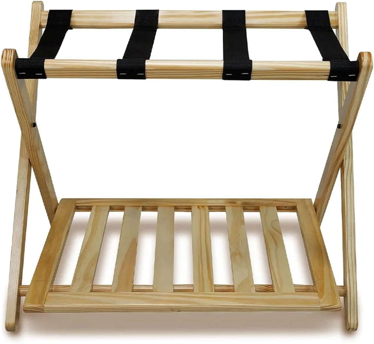 Luggage Rack Luggage Rack, Folding Suitcase Stand For Luggage, Suitcase And Pillow, Blankets, Multitasker Wooden Luggage Holder, Natural For Home,Travel