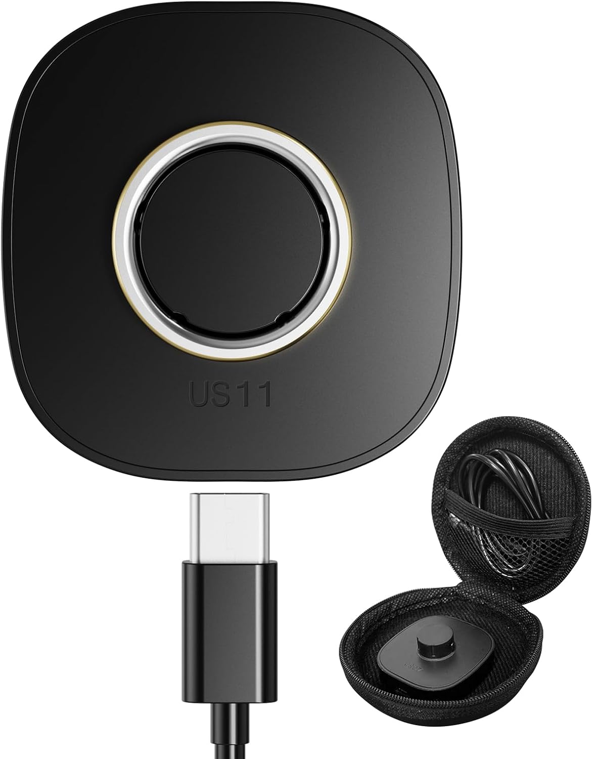 Compatible with Oura Ring 4 Charger with Storage Case, Fast Charging Dock with USB-C Cable for Oura Gen 4 Smart Ring Accessories (Black Charger, Size 11)