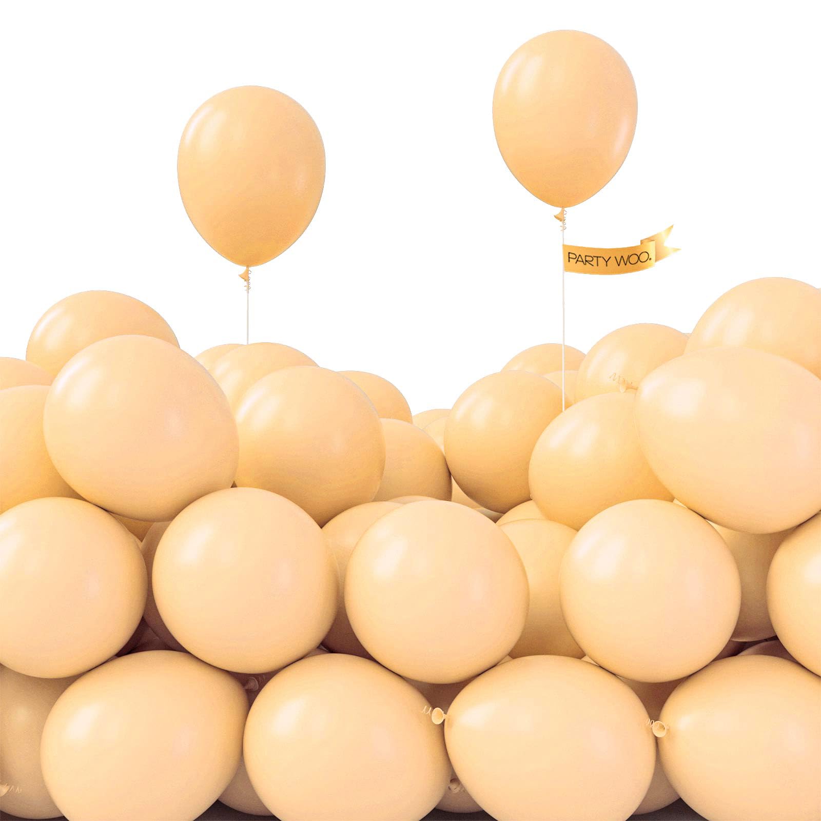 PartyWoo Nude Balloons 100pcs 5 Inch Apricot Boho Fall Neutral Latex Helium Balloons for Graduation Wedding Anniversary Birthday Boy Baby Shower Woodland Boho Theme Party Decorations Brown-F05