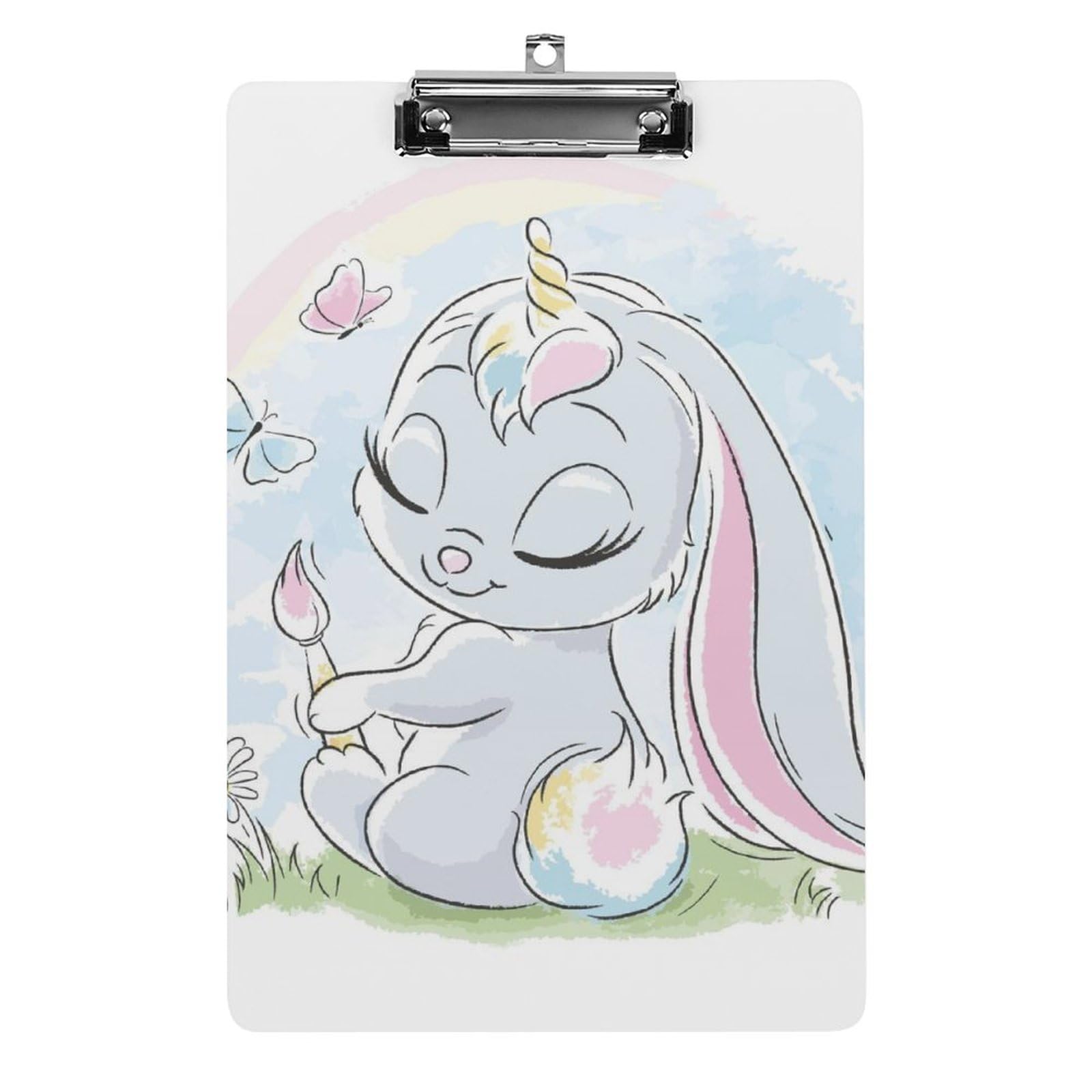 Porte-bloc A4 papillon et lapin avec pince à profil bas pour documents - 8