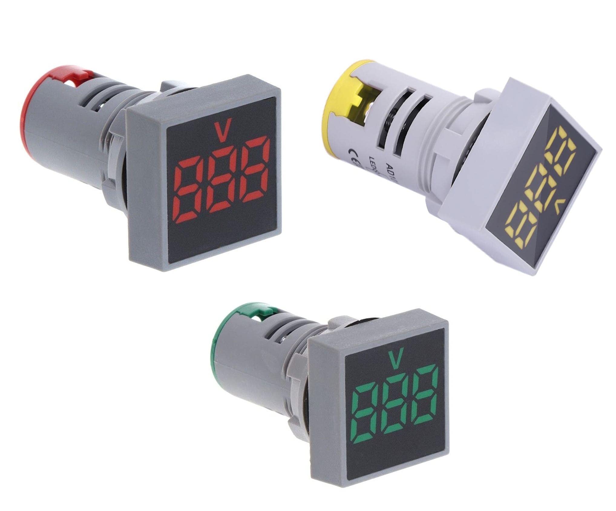 KAMCON� Plastic Direct AC 20-500V Digital Voltmeter LED Indicator Lamp Square Signal Light (1 Set of RYG) (B09447VB4V) Amazon Price History, Amazon Price Tracker