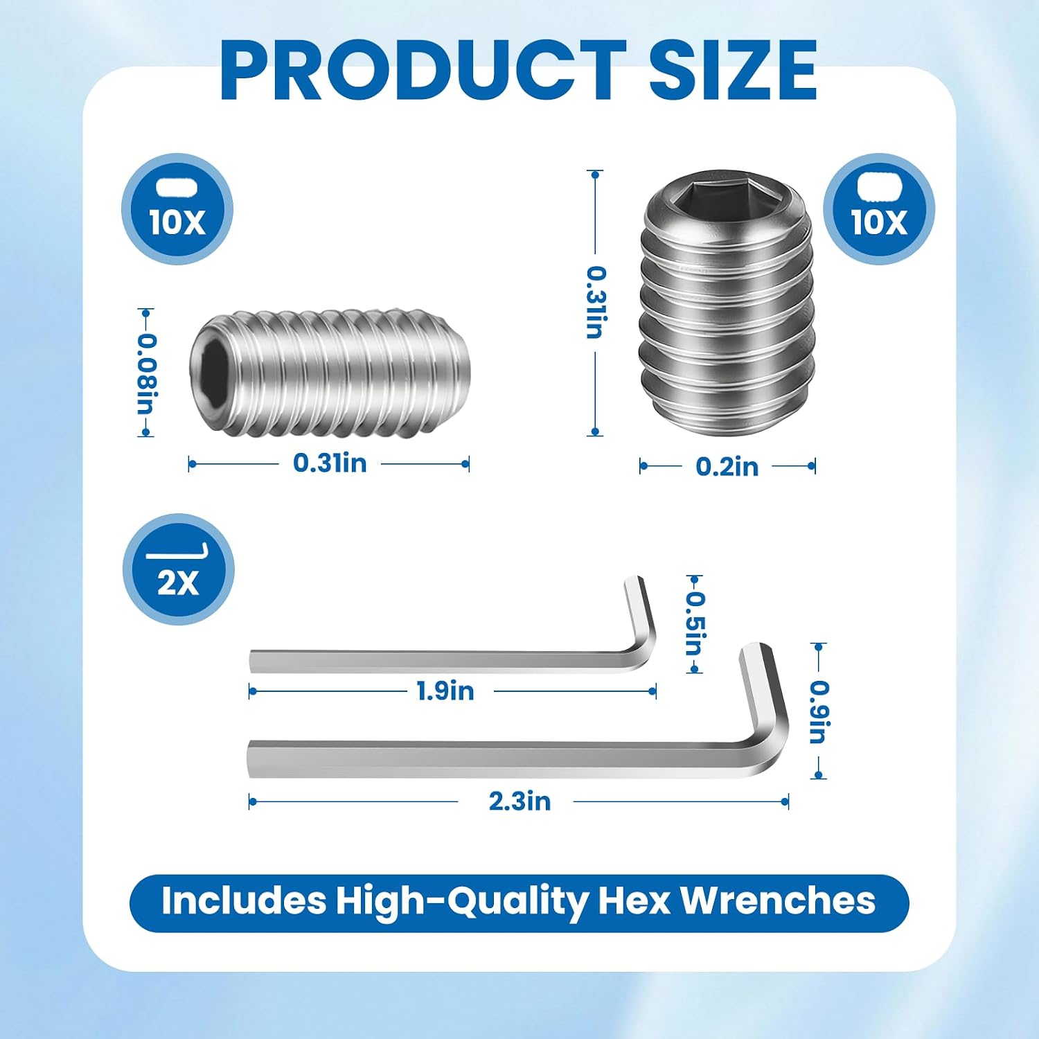 10 Packs W11366418 Refrigerator Freezer Door Handle Mounting Set Screw Fridge Door Screw -Includes Mounting Wrench