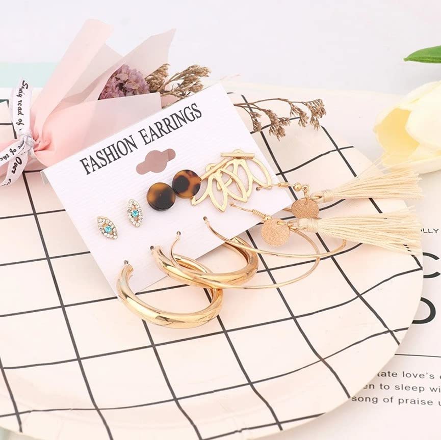 Image of ANNACREATIONS Stylish combo of pearl stud hoop earrings set for Women Girls