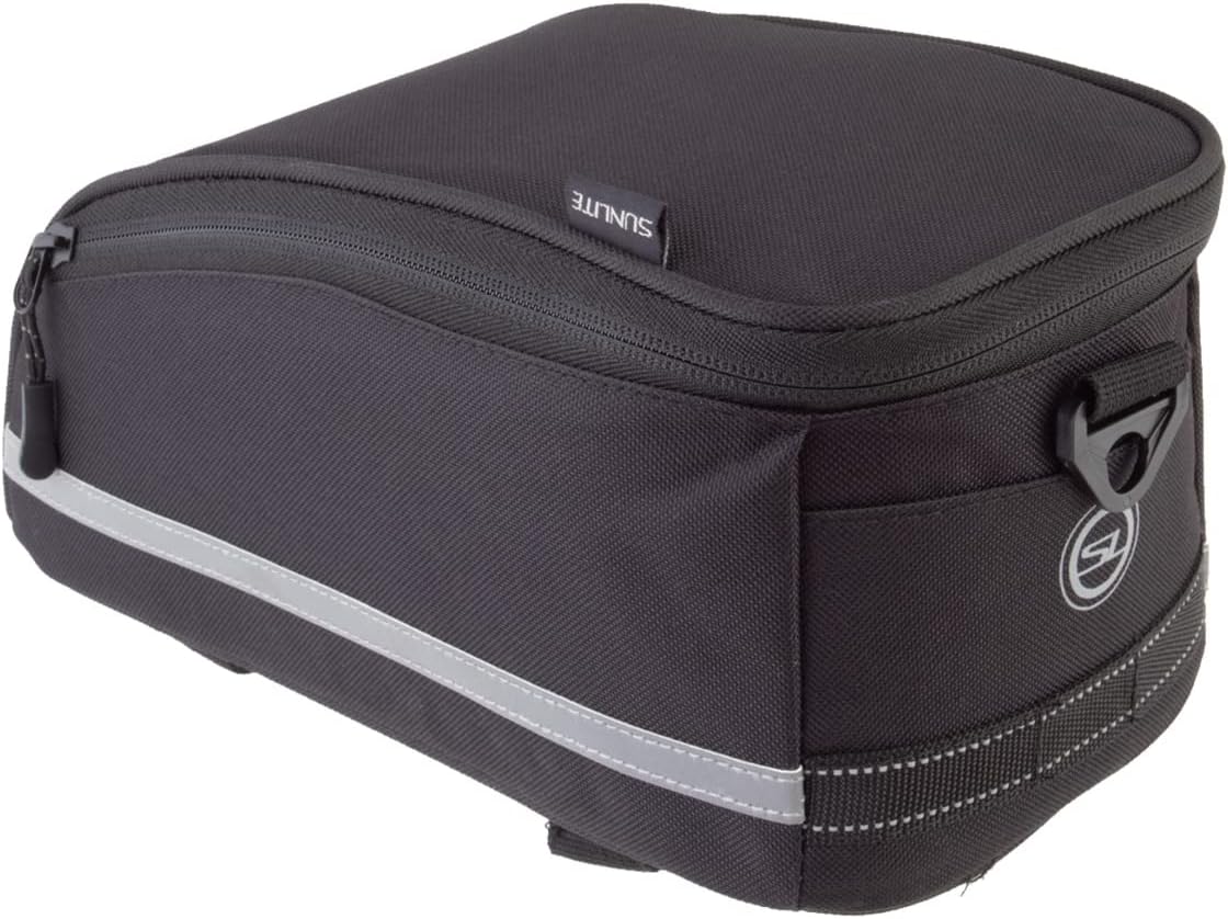 Sunlite RackPack Small Bicycle Bag 11x5.5x5.5in, Water-Resistant, & MIK Mount, Reflective Accents, Durable Storage Pouch for Commutes & Cycling Accessories