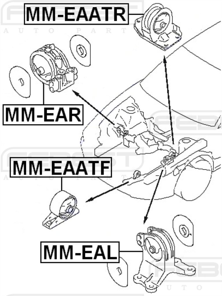 Amazon.com: Mr198565 - Front Engine Mount At For Mitsubishi 
