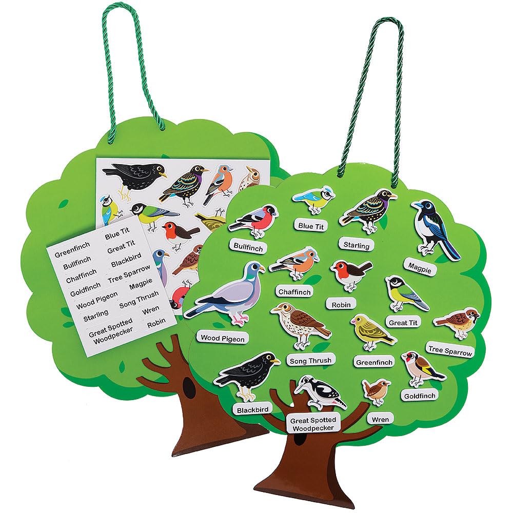 Baker Ross VC111 Bird Identification Magnetic Tree Kit - Each, Educational Bird Magnet Board