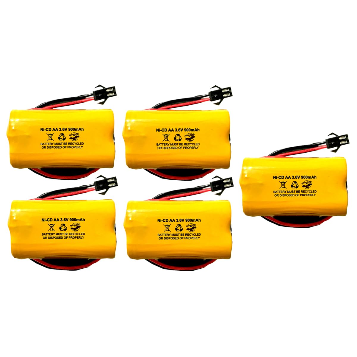 (5 Pack) Exit Sign Emergency Light NiCad Battery 3.6v 900mAh ELB B001 ELBB001 ELB-B001 AA900MAH EU2 LED 0253799 ANIC1566