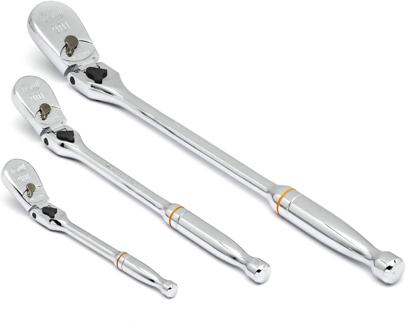 Exсluѕіvе Sресіаl GEARWRENCH 3 Pc. 1/4, 3/8 & 1/2 Drive 90 Tooth Locking Flex Head Teardrop Ratchet Set - 81276T