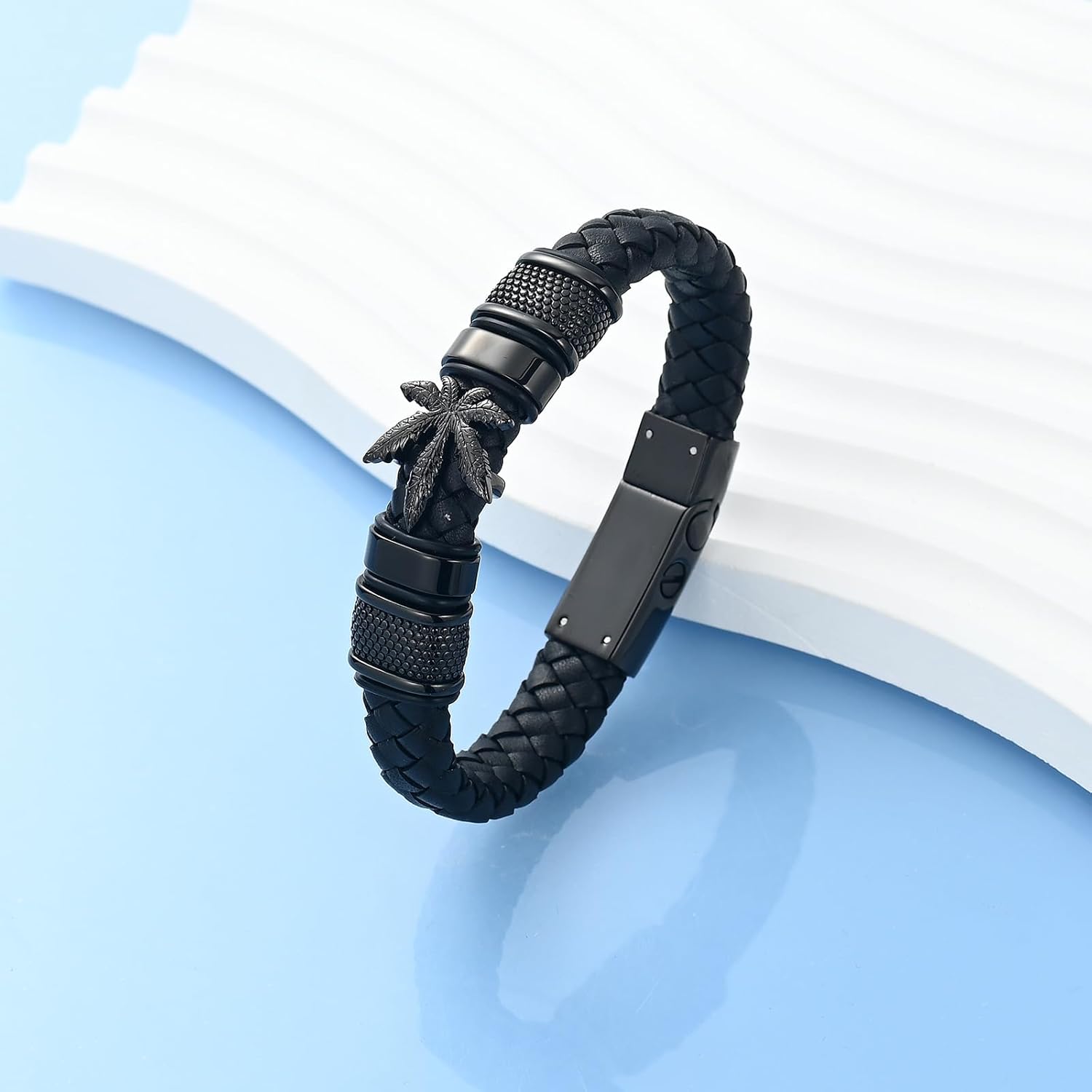 Hearbeingt Cremation Jewelry Urn Bracelet for Ashes for Women Men Keepsake Memorial Cuff Braided Leather Wristband Urn Bangle Bracelet for Ashes - Image 8