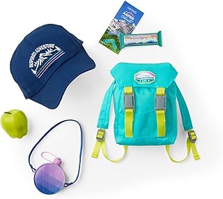 American Girl 2022 Girl of The Year Corinneâ€™s Camping Accessories for 18-inch Dolls Includes a Bright-Blue Backpack, a Dark-Blue Baseball Cap, and a Trail Guide