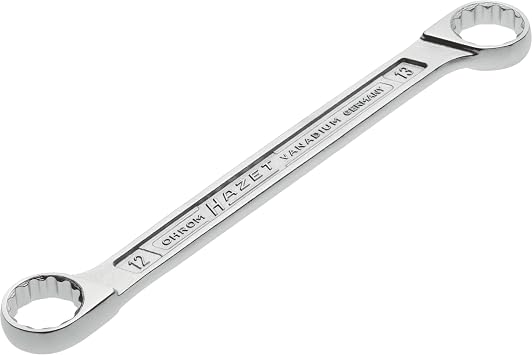 HAZET Double-Ended Box End Wrench Straight Silver 12 13mm Japan Official Import 610N12X13