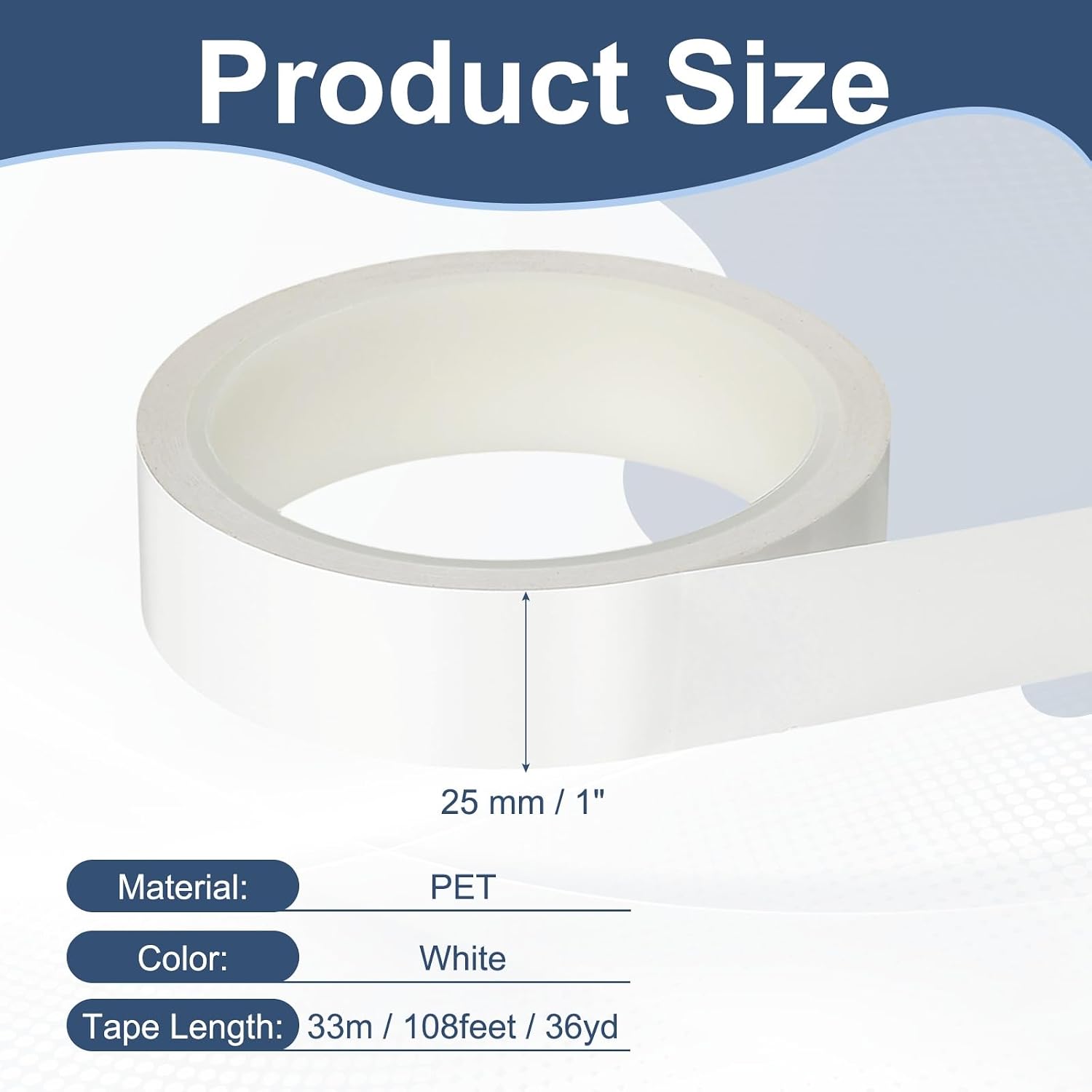 PATIKIL 1" x108ft Blackout Tape, Light Blocking Stickers Black Out Strips Led Light Blocking Stickers Masking Tape Cover Adhesive Film for Electronics Windows LED Indicator, White
