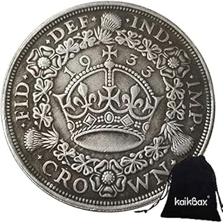 YunBest 1933 Antique United Kingdom Old Coins - Great British UK Coin- British Shilling Old Coin - Commemorative Coins-Discover History Coins +KaiKBax Bag